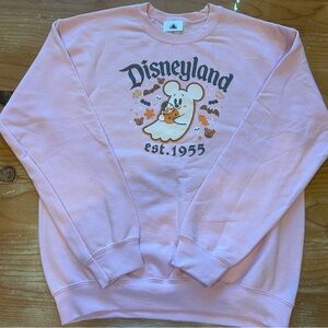 2025 Halloween Disney Light Pink Cotton Blend Crewneck Sweatshirt